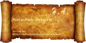 Hatschek Arnold névjegykártya